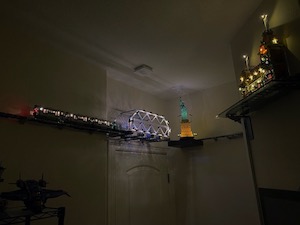 My custom LEGO train on track at night My custom LEGO train on track at night